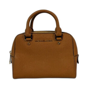 MICHAEL Michael Kors Jet Set Travel Small Satchel Brown Saffiano Leather Mini
